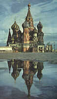 St. Basil Cathedral reflects in water